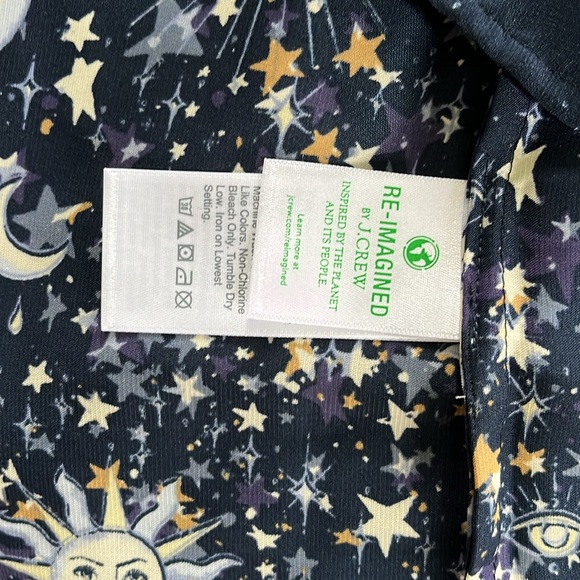 J.Crew navy blue new with tags, silky robe designed with moon and stars - Picture 9 of 10